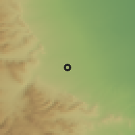 Shaded relief of the 53 km around Ağdam, drawn from the GMTED2010 grid