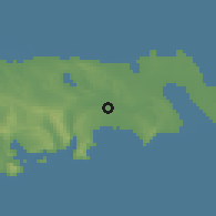 Shaded relief of the 53 km around Baku, drawn from the GMTED2010 grid