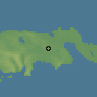Shaded relief of the 53 km around Balaxanı, drawn from the GMTED2010 grid