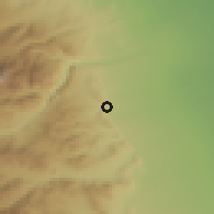 Shaded relief of the 53 km around Ağdərə, drawn from the GMTED2010 grid