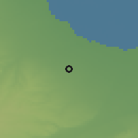 Shaded relief of the 53 km around Bolsulu, drawn from the GMTED2010 grid
