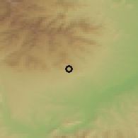 Shaded relief of the 54 km around Cəbrayıl, drawn from the GMTED2010 grid