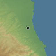 Shaded relief of the 54 km around Cəlilabad, drawn from the GMTED2010 grid