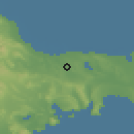 Shaded relief of the 53 km around Ceyranbatan, drawn from the GMTED2010 grid
