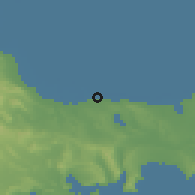 Shaded relief of the 53 km around Corat, drawn from the GMTED2010 grid