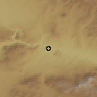 Shaded relief of the 54 km around Culfa, drawn from the GMTED2010 grid