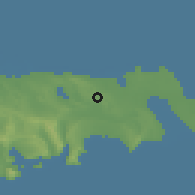 Shaded relief of the 53 km around Digah, drawn from the GMTED2010 grid