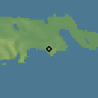 Shaded relief of the 53 km around Əhmədli, drawn from the GMTED2010 grid