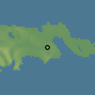 Shaded relief of the 53 km around Əmircan, drawn from the GMTED2010 grid