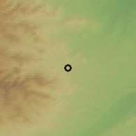 Shaded relief of the 53 km around Füzuli, drawn from the GMTED2010 grid