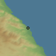 Shaded relief of the 53 km around Giləzi, drawn from the GMTED2010 grid