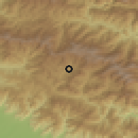Shaded relief of the 57 km around Dipayal, drawn from the GMTED2010 grid