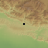 Shaded relief of the 57 km around Hetauda, drawn from the GMTED2010 grid