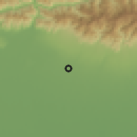 Shaded relief of the 57 km around Itahari, drawn from the GMTED2010 grid
