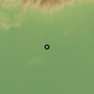 Shaded relief of the 57 km around Bhadrapur, drawn from the GMTED2010 grid