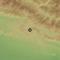 Shaded relief of the 57 km around Kamalamai, drawn from the GMTED2010 grid