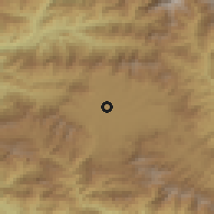 Shaded relief of the 57 km around Kathmandu, drawn from the GMTED2010 grid