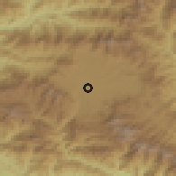 Shaded relief of the 57 km around Lalitpur, drawn from the GMTED2010 grid