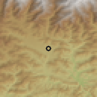 Shaded relief of the 57 km around Leknath, drawn from the GMTED2010 grid