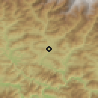 Shaded relief of the 57 km around Prithivinarayan, drawn from the GMTED2010 grid