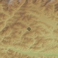 Shaded relief of the 57 km around Putalibazar, drawn from the GMTED2010 grid