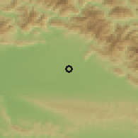 Shaded relief of the 57 km around Ratnanagar, drawn from the GMTED2010 grid