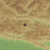 Shaded relief of the 57 km around Tansen, drawn from the GMTED2010 grid