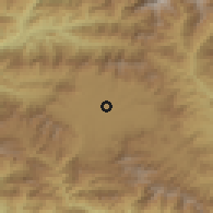 Shaded relief of the 57 km around Tribuvannagar, drawn from the GMTED2010 grid