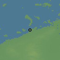 Shaded relief of the 49 km around Elburg, drawn from the GMTED2010 grid