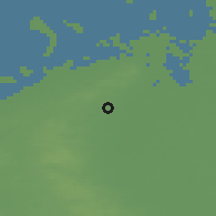 Shaded relief of the 49 km around Epe, drawn from the GMTED2010 grid