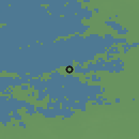 Shaded relief of the 49 km around Gorinchem, drawn from the GMTED2010 grid