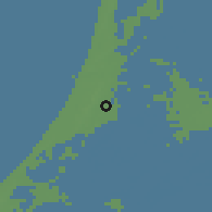 Shaded relief of the 49 km around Haarlem, drawn from the GMTED2010 grid