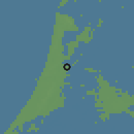 Shaded relief of the 49 km around Heemskerk, drawn from the GMTED2010 grid
