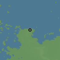 Shaded relief of the 49 km around Huizen, drawn from the GMTED2010 grid