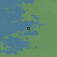 Shaded relief of the 49 km around Leerdam, drawn from the GMTED2010 grid