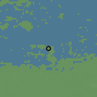 Shaded relief of the 49 km around Terneuzen, drawn from the GMTED2010 grid