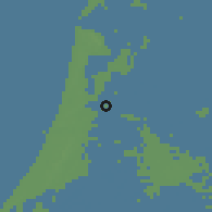 Shaded relief of the 49 km around Uitgeest, drawn from the GMTED2010 grid