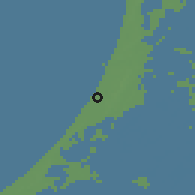 Shaded relief of the 49 km around Zandvoort, drawn from the GMTED2010 grid