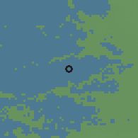 Shaded relief of the 49 km around Zederik, drawn from the GMTED2010 grid