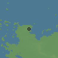 Shaded relief of the 49 km around Blaricum, drawn from the GMTED2010 grid