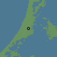 Shaded relief of the 49 km around Bloemendaal, drawn from the GMTED2010 grid
