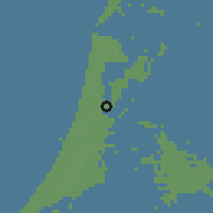 Shaded relief of the 49 km around Castricum, drawn from the GMTED2010 grid