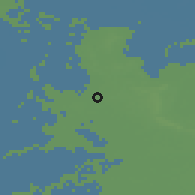 Shaded relief of the 49 km around De Bilt, drawn from the GMTED2010 grid