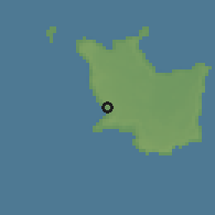 Shaded relief of the 58 km around Tadine, drawn from the GMTED2010 grid