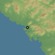 Shaded relief of the 58 km around Voh, drawn from the GMTED2010 grid