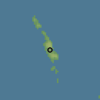 Shaded relief of the 59 km around Waala, drawn from the GMTED2010 grid