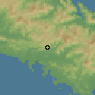 Shaded relief of the 58 km around Farino, drawn from the GMTED2010 grid