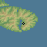 Shaded relief of the 52 km around Akaroa, drawn from the GMTED2010 grid