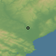 Shaded relief of the 51 km around Balclutha, drawn from the GMTED2010 grid