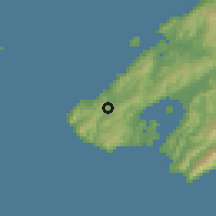 Shaded relief of the 53 km around Makara-Ohariu, drawn from the GMTED2010 grid